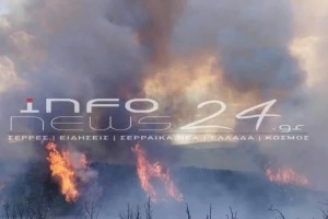 Μεγάλη φωτιά ξέσπασε στη Νιγρίτα Σερρών - Σηκώθηκαν και εναέρια (video)