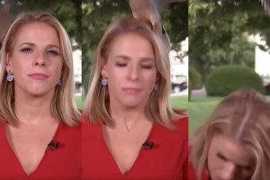 Επικό περιστατικό: Πουλί προσγειώνεται στο κεφάλι της ρεπόρτερ έξω από τον Λευκό Οίκο (video)