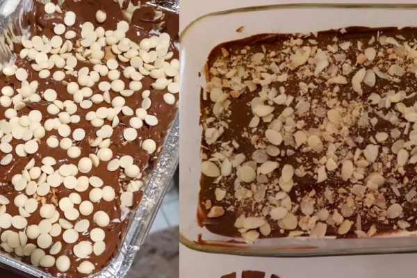 «Παραδεισένιο» μπισκοτογλυκό ψυγείου με ζαχαρούχο γάλα και σοκολάτα