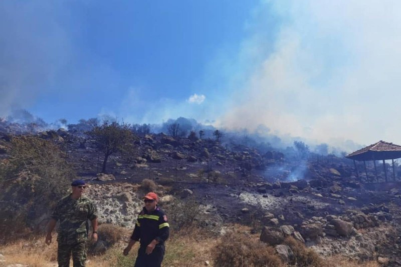 Φωτιά στην Λέσβο - Μάχη για να μην απειληθεί μεγάλο δάσος (φωτο)