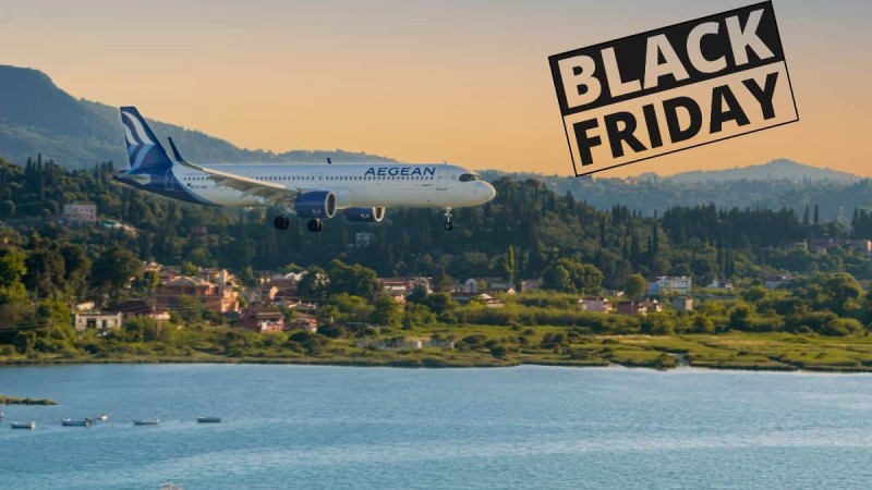 Black Friday με την Aegean: Εκπτωση έως 70% σε όλες τις πτήσεις για το 2024