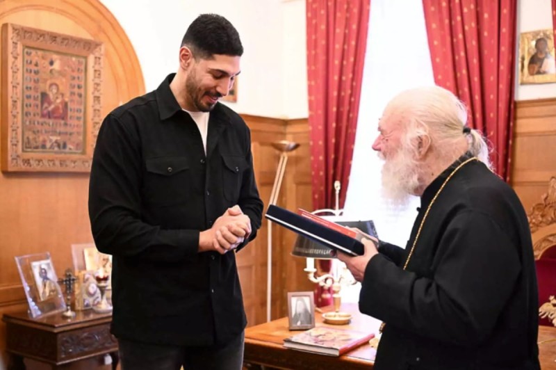 Συνάντηση Ενές Καντέρ με Αρχιεπίσκοπο Ιερώνυμο