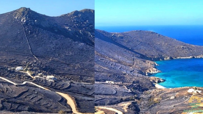 Κρανίου τόπος η Σέριφος: Απογοητευτικές οι εικόνες από τις καμένες εκτάσεις (photo)