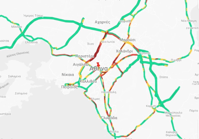 Live κίνηση 14/1: Απροσπέλαστος ο Κηφισός - Μποτιλιάρισμα στην Κηφισίας και στο κέντρο της Αθήνας