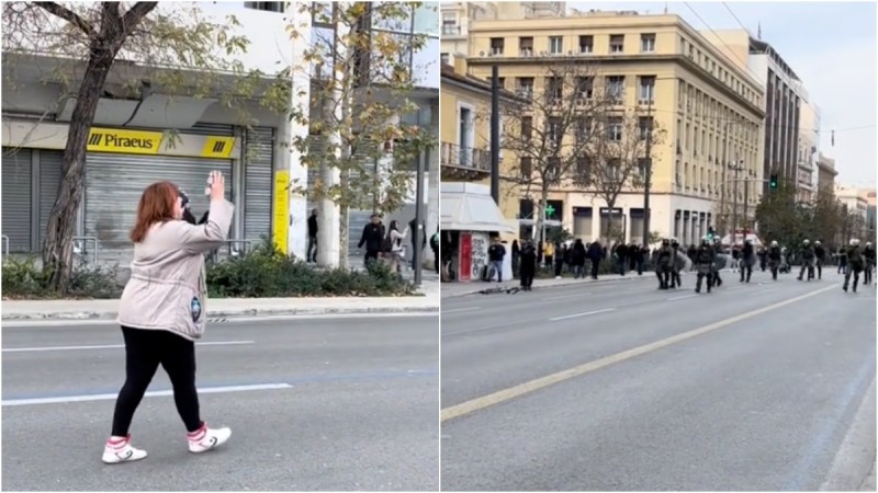 «Επιτέλους σταματήστε, είμαστε οικογένειες με παιδιά»: Η ανατριχιαστική στιγμή που γυναίκα ουρλιάζει απέναντι στα ΜΑΤ