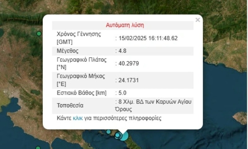 Ισχυρός σεισμός στο Άγιο Όρος